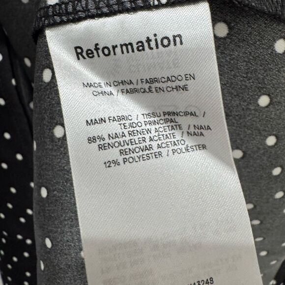 NEW REFORMATION Lai Satin Midi Dress in “Selene” polka dot - Picture 7 of 9